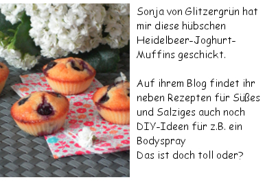 Glitzergrün Heidelbeer-Joghurt-Muffins